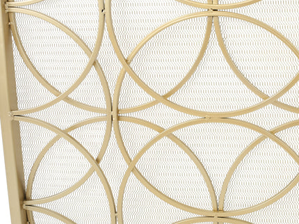 Thayer - Single Panel Iron Fireplace Screen With Geometric Design