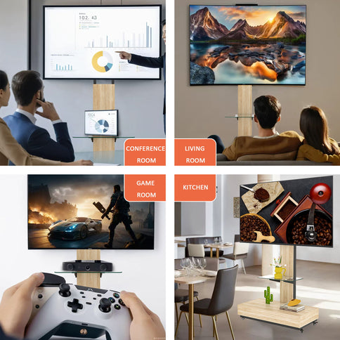 Adjustable Height Mobile TV Cart