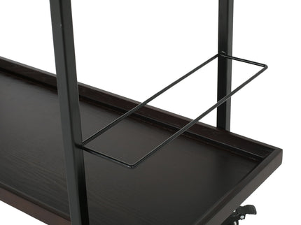 Modern Industrial Bar Cart With Shelving And Casters