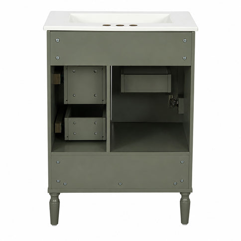 Modern Bathroom Vanity With Sink, Soft Close Doors, 3 Drawers