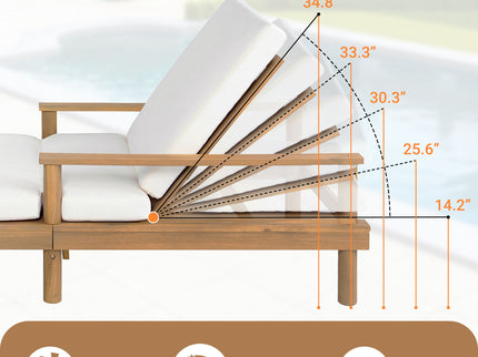 5 Position Adjustable Outdoor Chaise Lounge