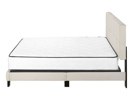 Queen Size Bed, Upholstered, Transitional - Beige