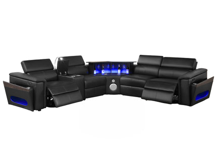 Nova - Sectional With Bluetooth Speaker, LED And Lifting Wine Cabinet
