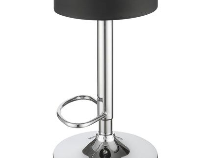 Adjustable Hydraulic Bar Stool With Base And Padded Seat - Black / Silver