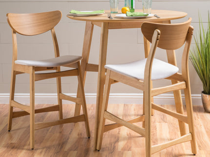 Retro Modern Counter Height Chair Set With Cushioned Seats