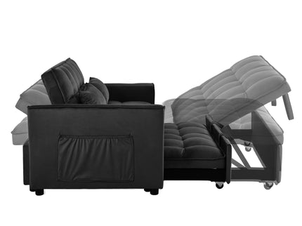 3 In 1 Pull Out Couch Convertible Sofa Bed With Reclining Backrest