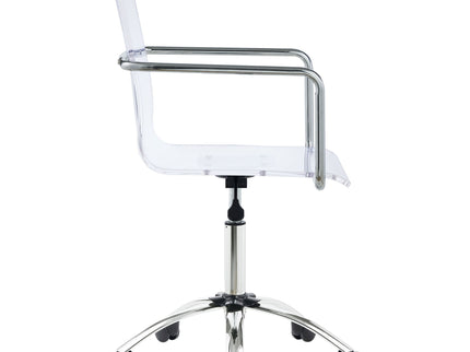 Clear Office Chair With Caster Wheels Futuristic Design, Adjustable Height - Clear