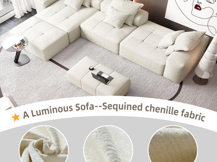Modern Oversized Diy Combination Modular Sectional Sofa With Pillows