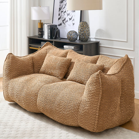 Comfortable Dual Beanbag Chair With High Resilience Foam Core For 2 People