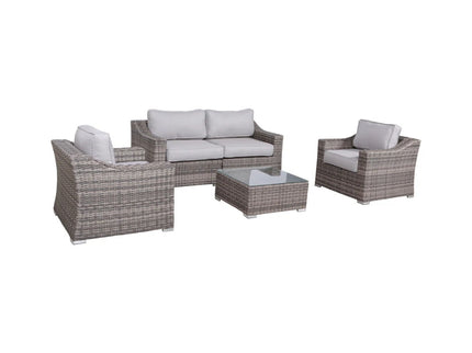 Outdoor Wicker Conversation Set With Cushions, All Weather