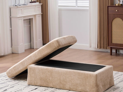 Wide Modern Upholstered Ottoman Foot Stool