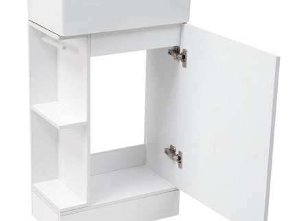 Modern Bathroom Vanity With Sink And 2 Tier Shelf