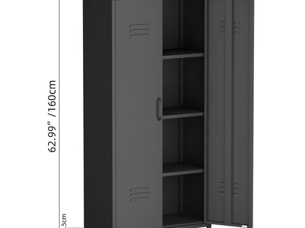 Modern Storage Cabinet With Adjustable Shelves, Magnetic Door Stopper
