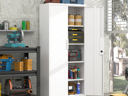 2 Door File Cabinet With Lock, 4 Adjustable Shelves, Heavy-Duty