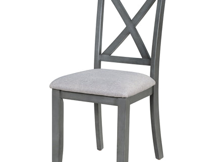 Foldable Dining Set For 6 With 4 Chairs And Bench, Space Saving Design - Gray