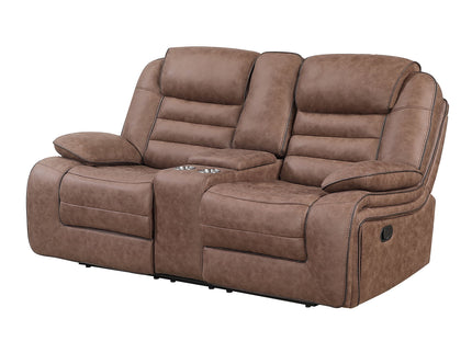 Lucius - Console Reclining Loveseat With Manual Recline - Brown