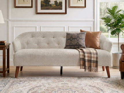 3 Seater Tufted Upholstered Couch Comfy Living Room Sofa