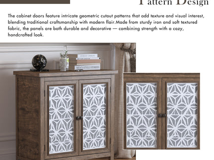 Storage Cabinet, Organizer - Brown Antique White