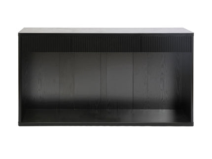 Fluted Console Table With 3 Drawers, Long Sofa Table Behind Couch For Living Room - Black