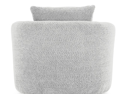 360° Swivel Barrel Sofa Chair With Throw Pillow, Upholstered Accent Chair