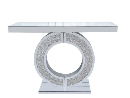 O - Shaped Console Table For Living Room - Silver