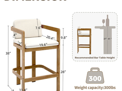 Bar Stool For Gardens And Patio (Set of 2) - Wood