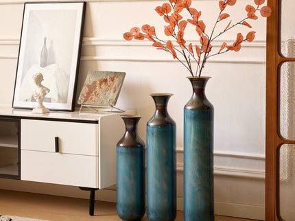 Modern Droplet Shaped Floor Vase Set, 3 Piece Home Decor