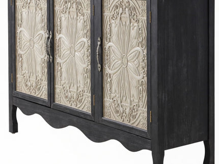 3 Door Sideboard Buffet Cabinet With Storage - Black