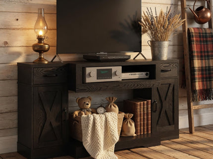 TV Stand With Adjustable Shelves & Double Doors