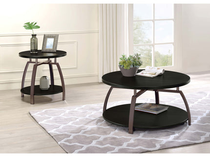 End Table With Center Shelf - Dark Gray