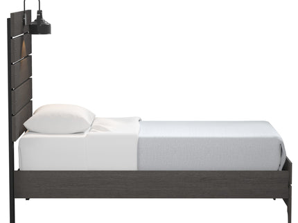 Twin Bed With Integrated Lights - Brown
