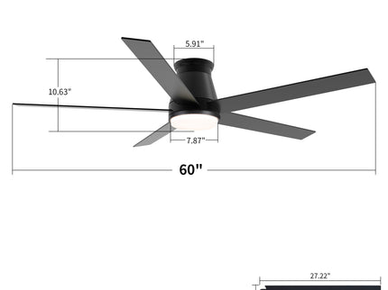 Flush Mount Ceiling Fan With Light