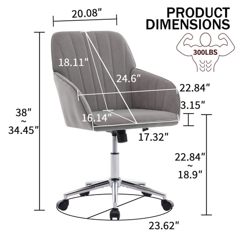 Adjustable Ergonomic Office Chair, Swivel Backrest Seat
