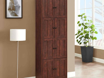 Tall Storage Cabinet With 8 Doors And 4 Shelves, Wall Storage Cabinet For Living Room, Kitchen, Office, Bedroom, Bathroom