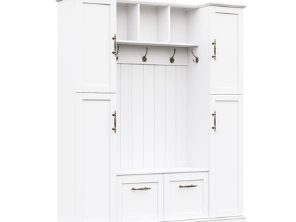 Hall Tree With 4 Side Cabinets