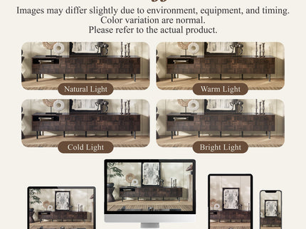 78" TV Stand With Storage Cabinets For Living Room - Walnut