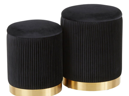 Marla - Contemporary Nesting Pleated Ottoman Set