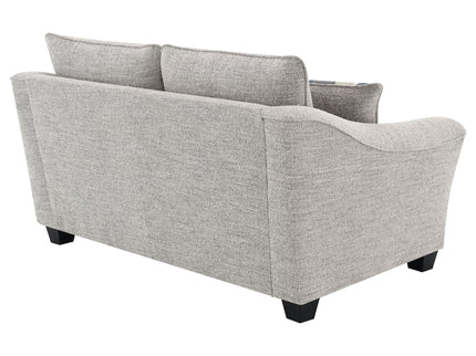 Lido - Upholstered Loveseat With Tapering Block Legs - Light Gray