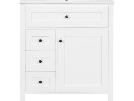 Bathroom Vanity With Sink, 3 Drawers And Adjustable Shelf, Freestanding Storage Unit