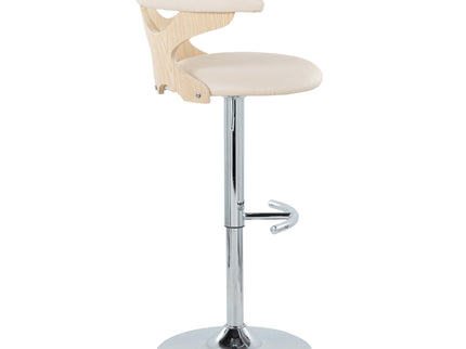 Gardenia - Contemporary Adjustable Barstool & Swivel, Rounded T Footrest (Set of 2)