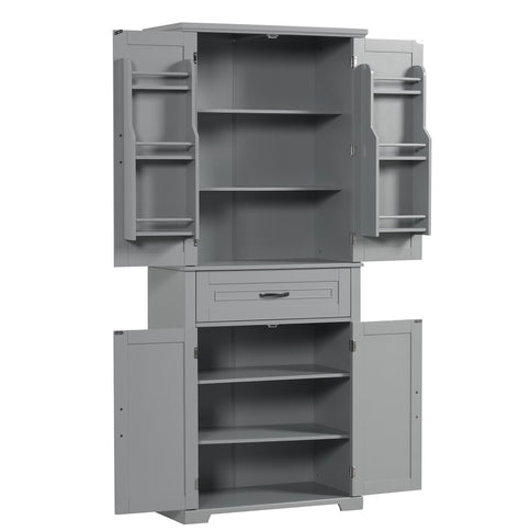 Bathroom Storage Cabinet With Doors And Drawer, Adjustable Shelf