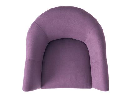 Fabric Arm Chair With Wooden Legs And Cushioned Seat - Plum