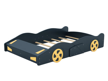 Race Car Shaped Platform Bed With Wheels And Storage