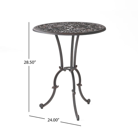 Charleston 3 Pieces Cast Bistro Set - Copper