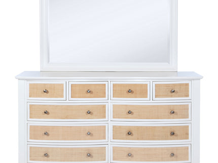 Talia - 10 Drawer Dresser And Mirror Set - White