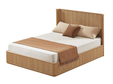 Wave Pattern Headboard Platform Bed Frame