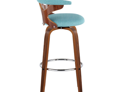 Gardenia - Mid Century Modern Fixed Height Barstool With Swivel With Round Footrest (Set of 2)
