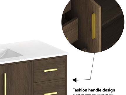 Bathroom Vanity With Abundant Storage 2 Soft Close Doors And 9 Drawers