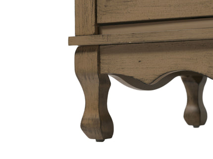 Vintage Bathroom Vanity With Ceramic Sink, Adjustable Shelves