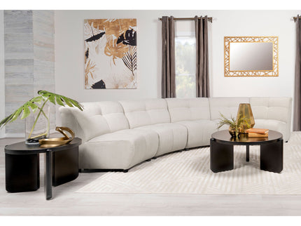 Oliver - 5 Piece Upholstered Sectional Sofa With Curved Silhouette - Ivory
